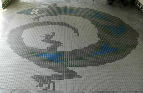 Mosaic lizard patio